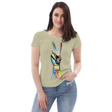 Load image into Gallery viewer, Women&#39;s fitted eco tee - Bleeding Peace
